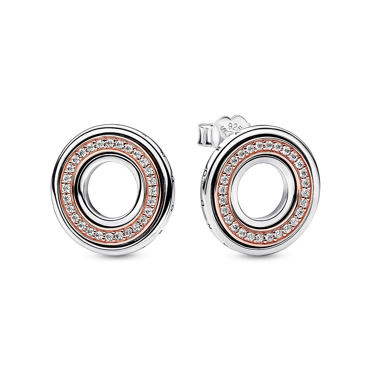 Pandora_Earrings_Sterling Silver_14k Rosé Gold-plated_Cubic Zirconia_282780C01_79,00 Euro